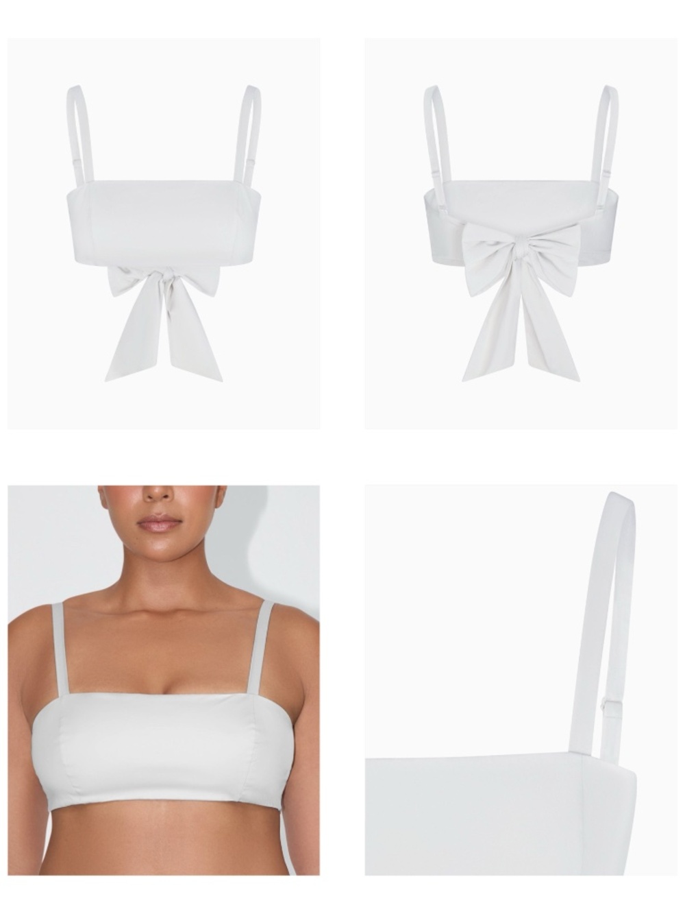 Khy Poplin Bralette Top Light Grey Small NWT Cotton Blend Kylie Jenner